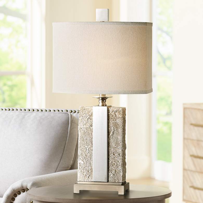 Image 1 Uttermost Bonea 29 inch Modern Stone Ivory Table Lamp