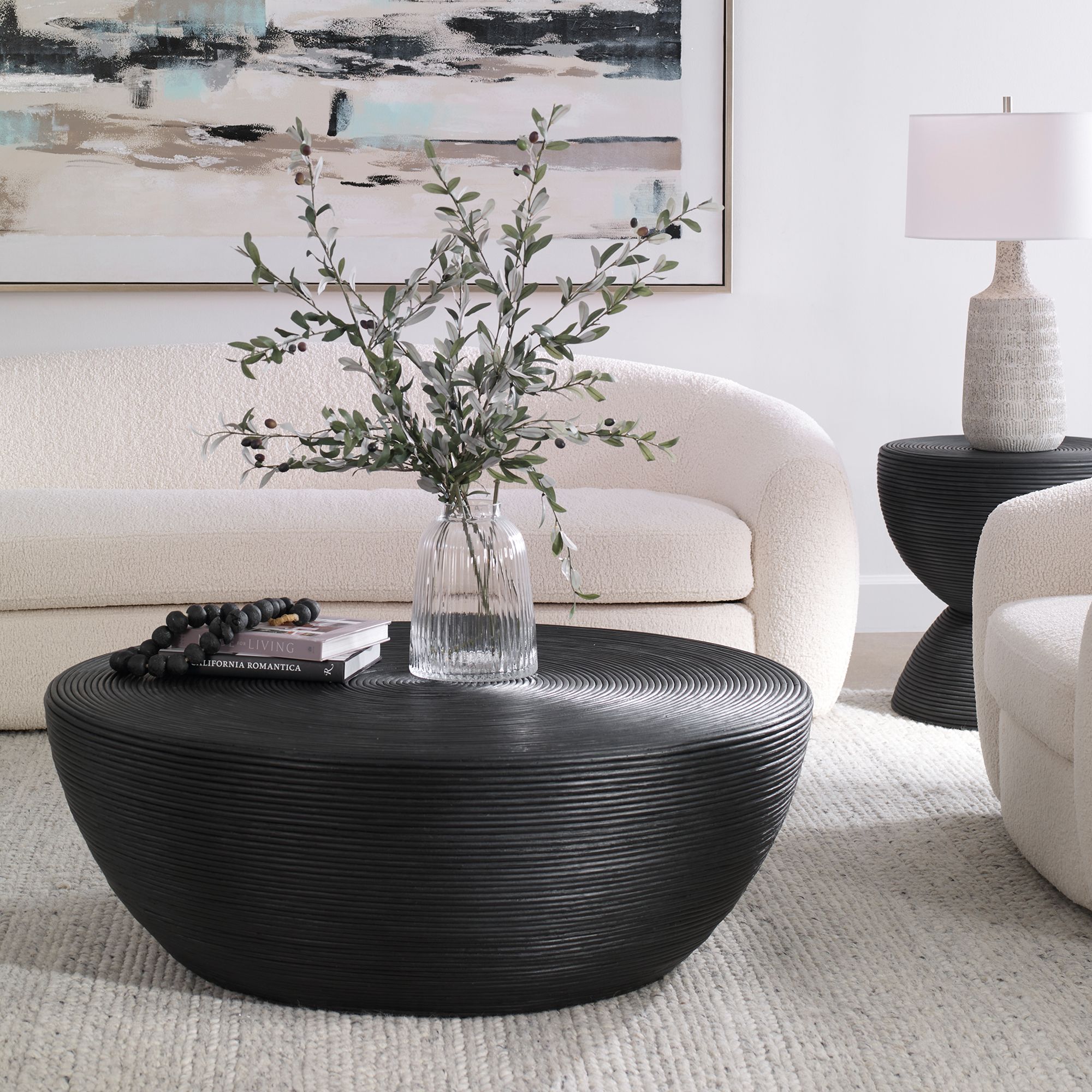 Image 4 Uttermost Bongo 44" Wide Black Natural Rattan Coffee Table more views