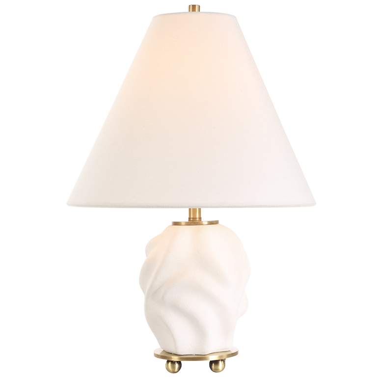 Image 1 Uttermost Bora 17 1/2" Matte White Ceramic Accent Lamp