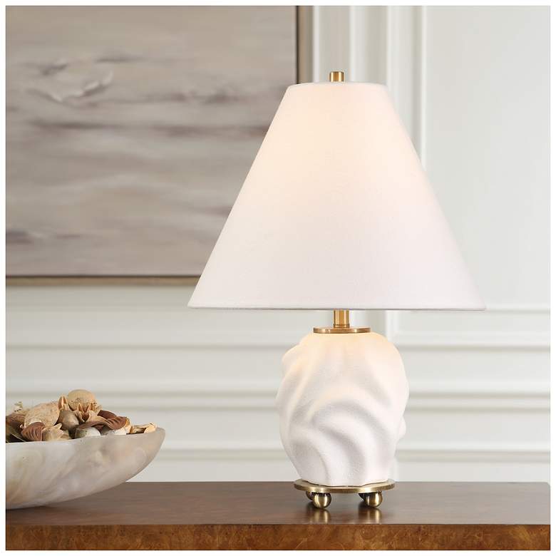 Image 1 Uttermost Bora 17 1/2" Matte White Ceramic Accent Lamp