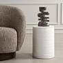 1_Uttermost Borderline 13"W Plaster White Round Accent Table