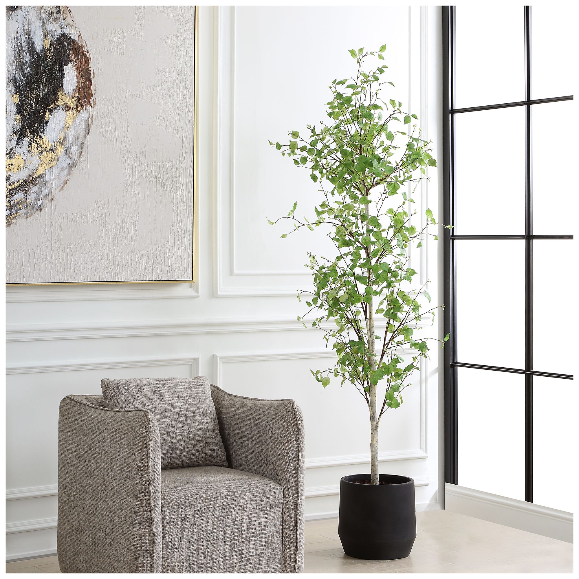 Image 3 Uttermost Boreal Potted 86 1/4" High Faux Birch Tree more views