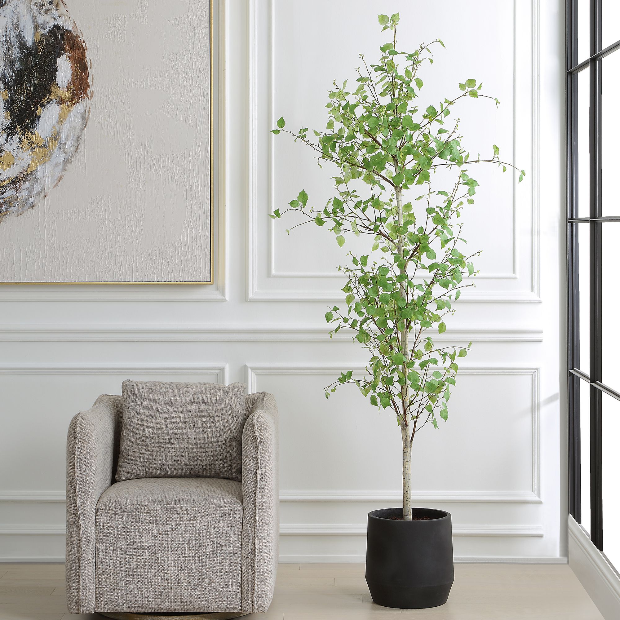 Image 3 Uttermost Boreal Potted 86 1/4" High Faux Birch Tree more views
