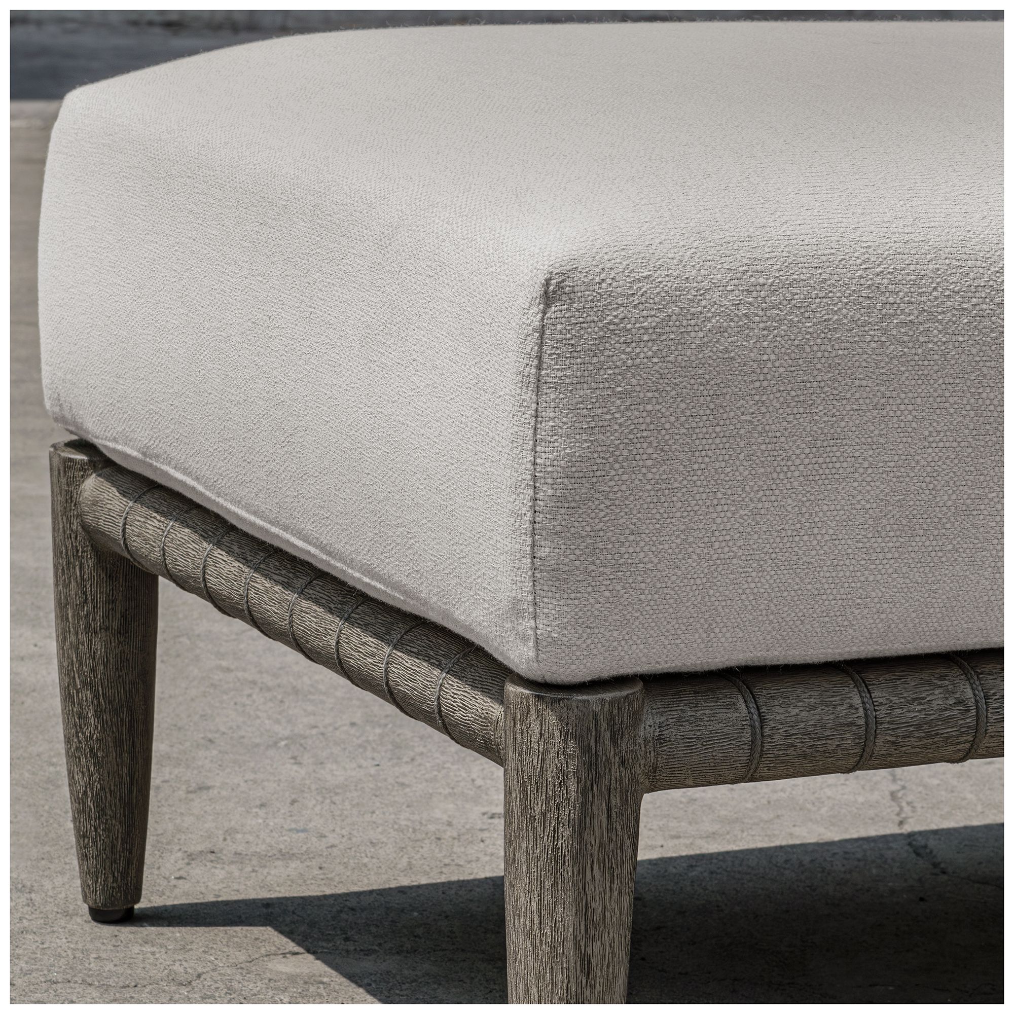 Image 3 Uttermost Borneo 26" Wide Dark Gray Outdoor Ottoman more views