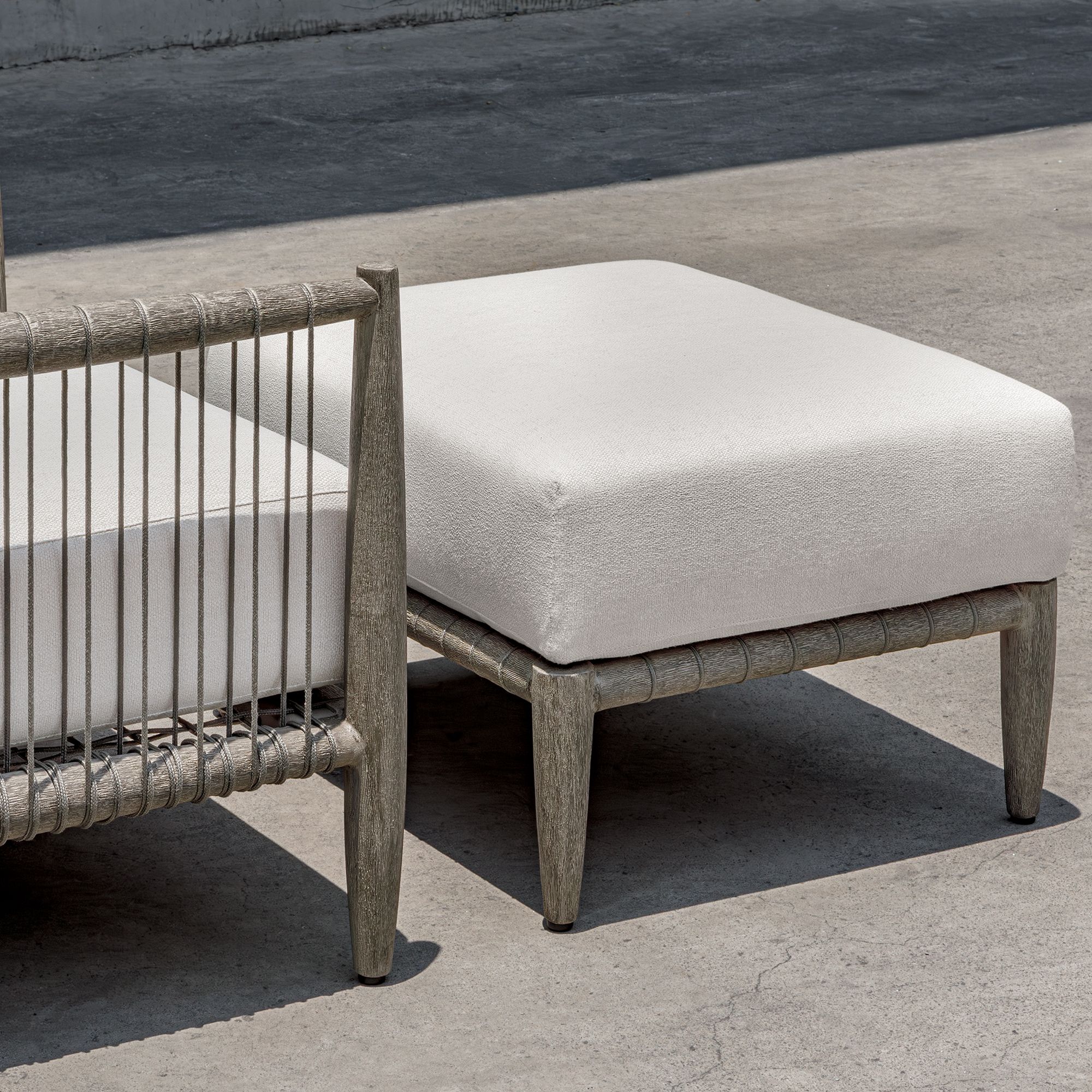 Uttermost Borneo 26" Wide Dark Gray Outdoor Ottoman