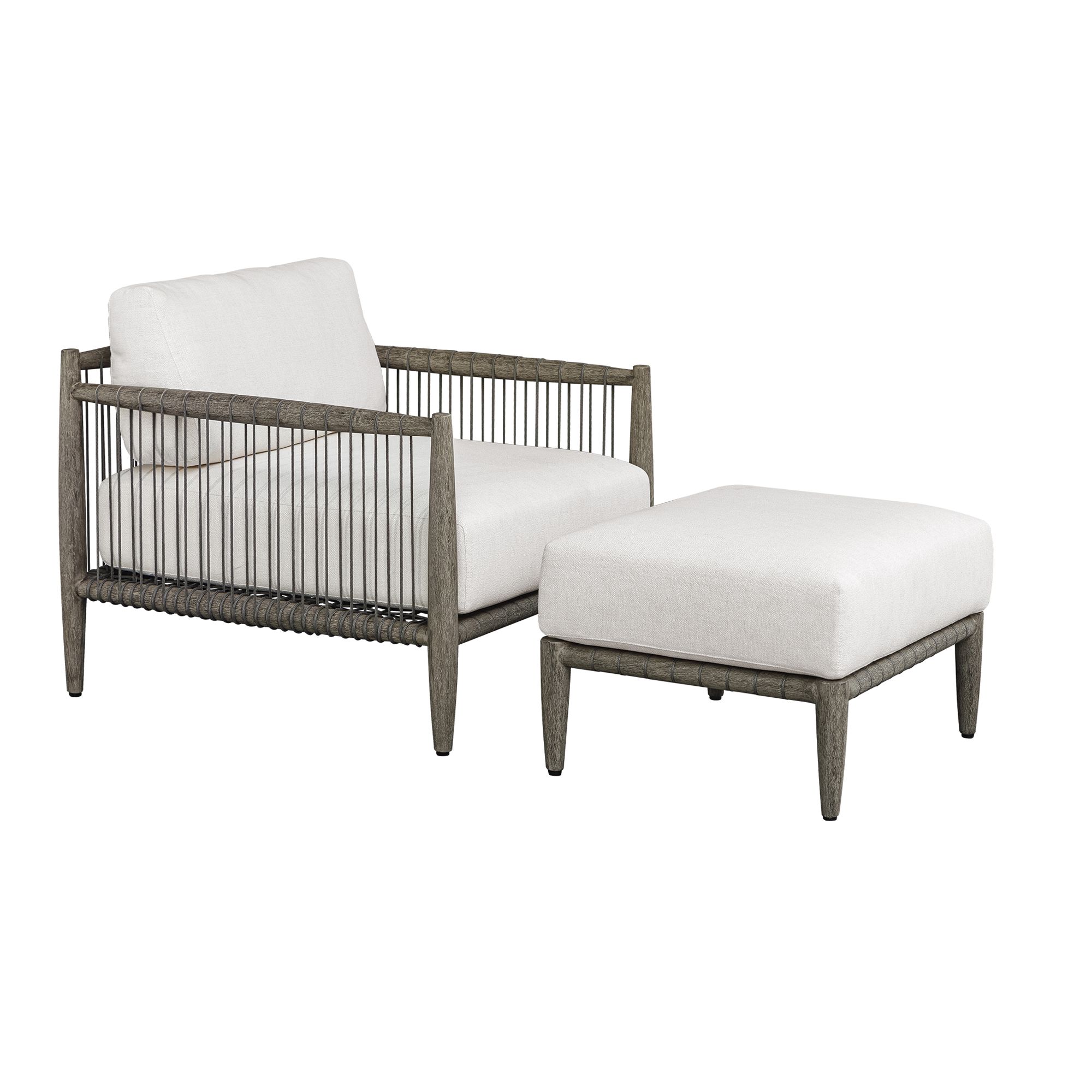 Uttermost Borneo 26" Wide Dark Gray Outdoor Ottoman