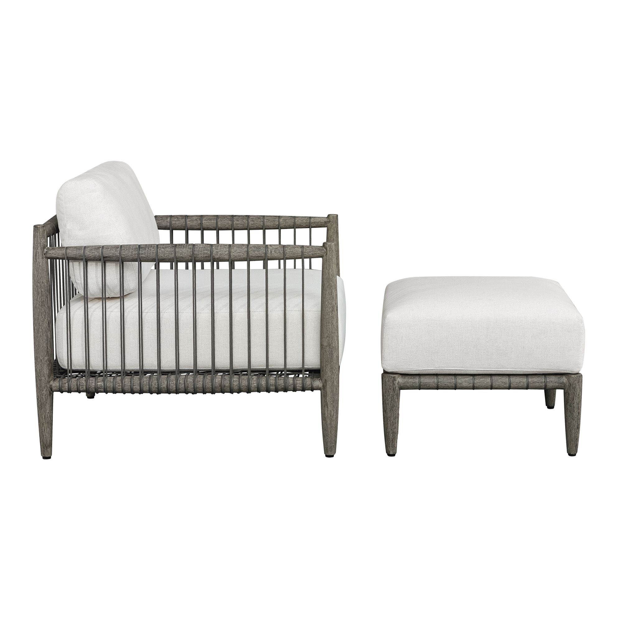 Uttermost Borneo 26" Wide Dark Gray Outdoor Ottoman
