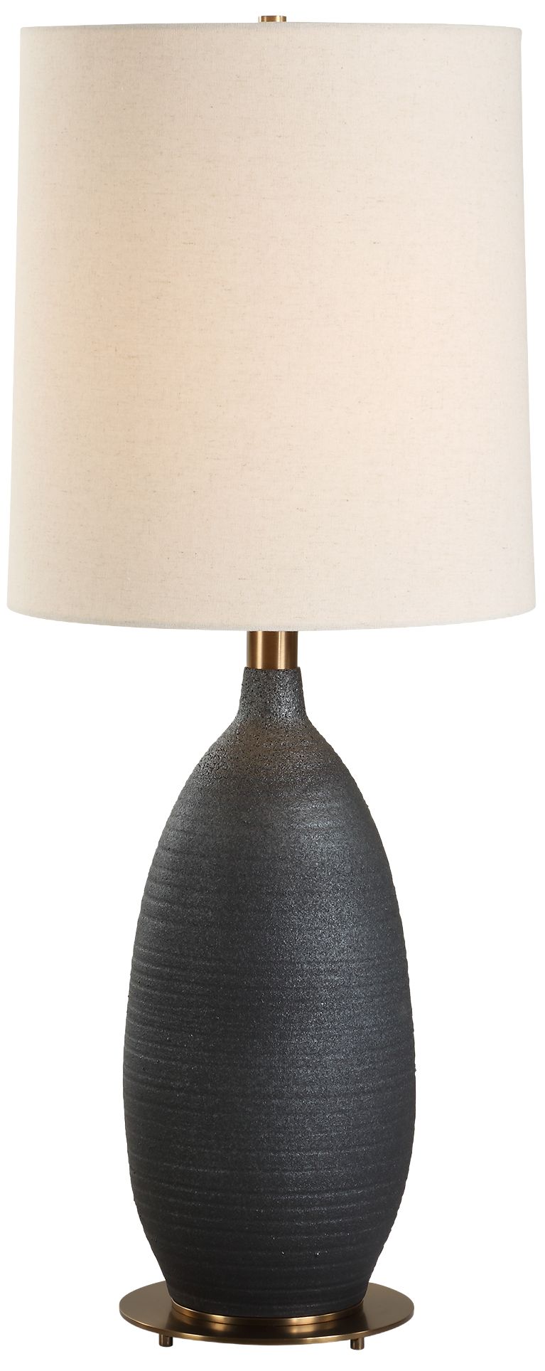 Image 2 Uttermost Bower Matte Black Textured Ceramic Table Lamp