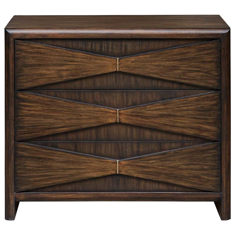Image 2 Uttermost Bowtie 38" Wide Whisky Brown 3-Drawer Chest