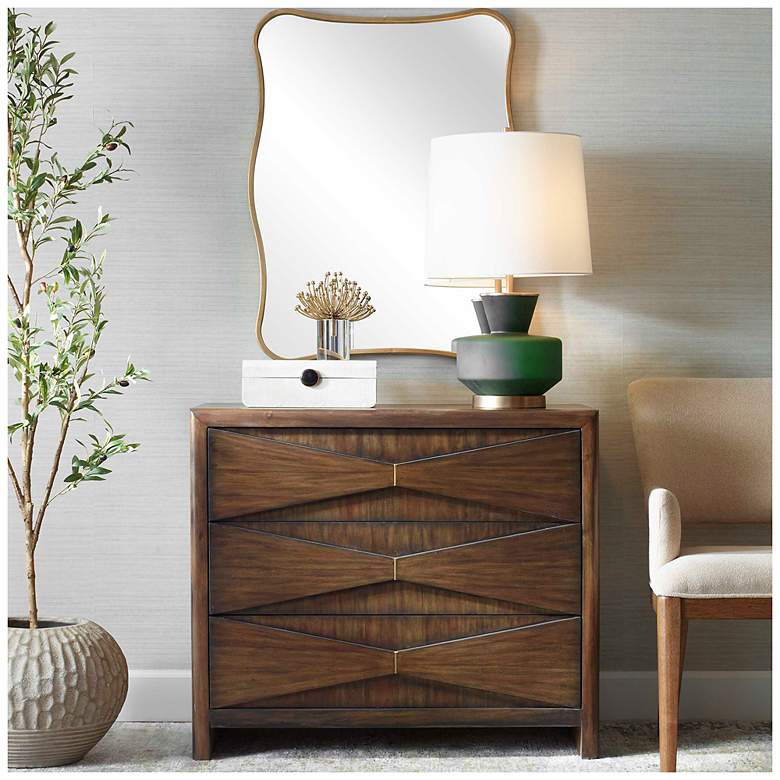 Image 3 Uttermost Bowtie 38" Wide Whisky Brown 3-Drawer Chest more views