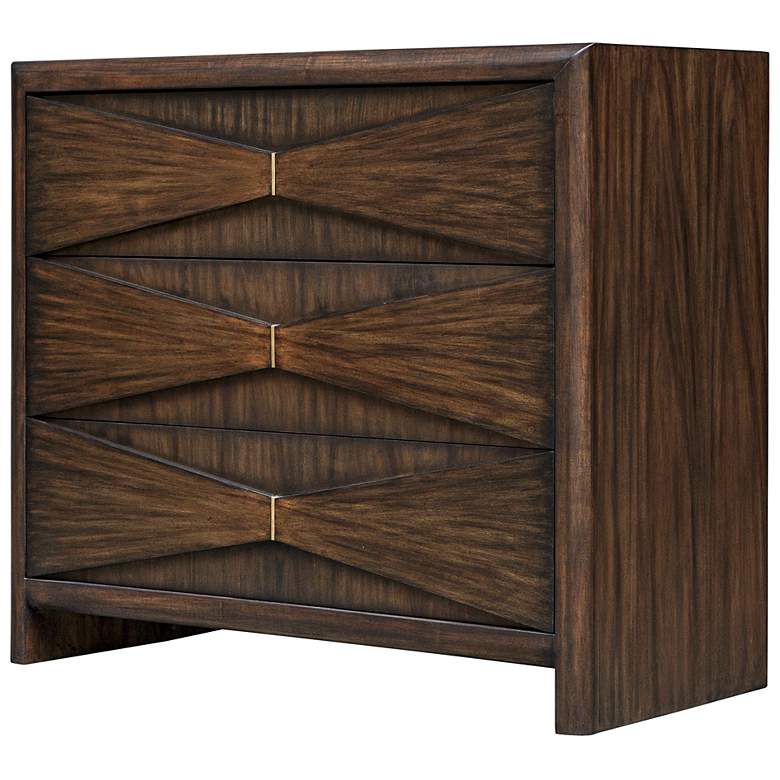 Image 4 Uttermost Bowtie 38" Wide Whisky Brown 3-Drawer Chest more views