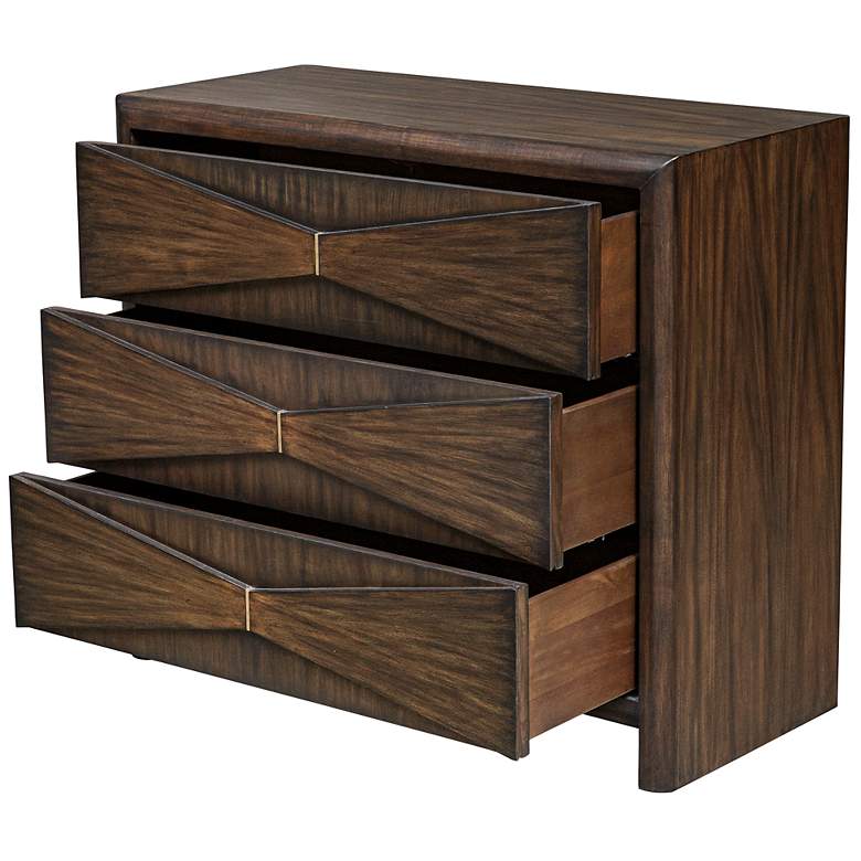 Image 6 Uttermost Bowtie 38" Wide Whisky Brown 3-Drawer Chest more views