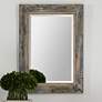 1_Uttermost Bozeman 38" High Slate Blue Wall Mirror