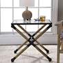1_Uttermost Braddock 22" Wide Iron with Glass Top Accent Table