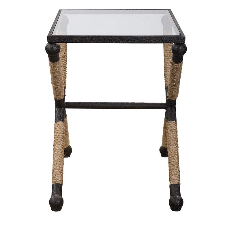 Image 5 Uttermost Braddock 22" Wide Iron with Glass Top Accent Table more views