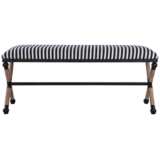 Uttermost Braddock Blue and White Sailor-Striped Bench
