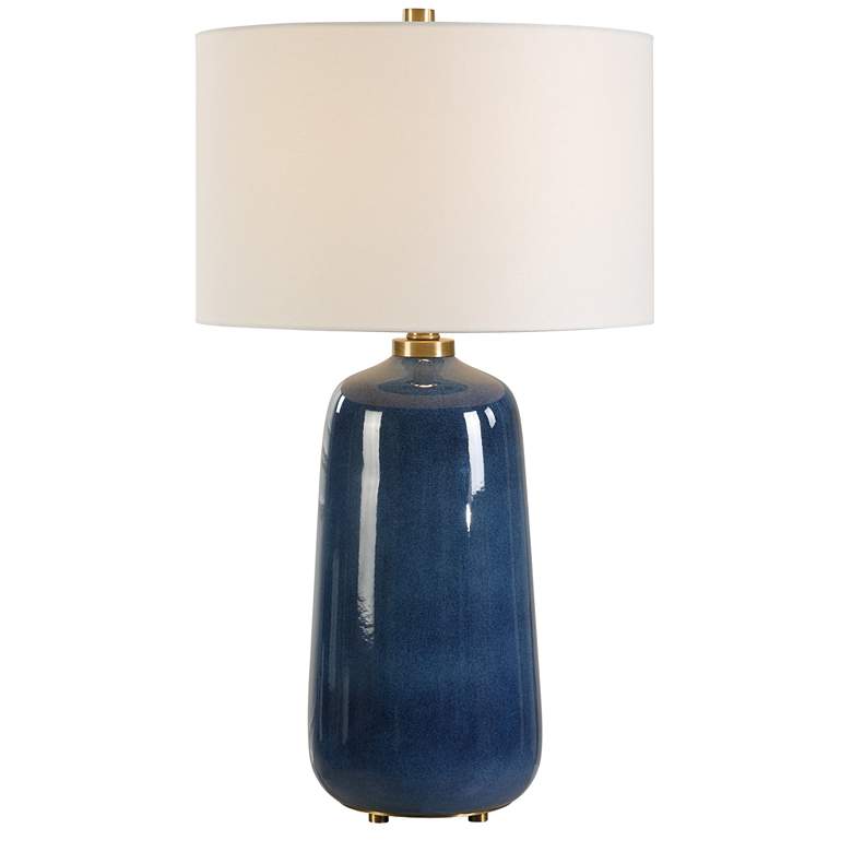 Image 1 Uttermost Brae 31 1/2" Deep Blue Ceramic Table Lamp