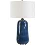 Thumbnail3 of Uttermost Brae 31 1/2" Deep Blue Ceramic Table Lamp more views