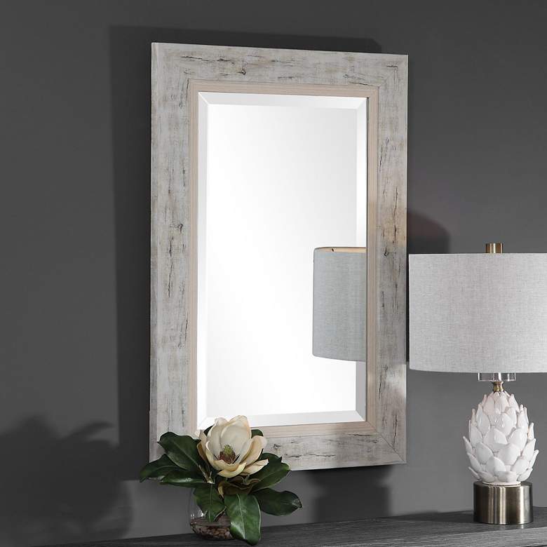 Image 1 Uttermost Branbury Gray and Ivory 30" x 60" Wall Mirror