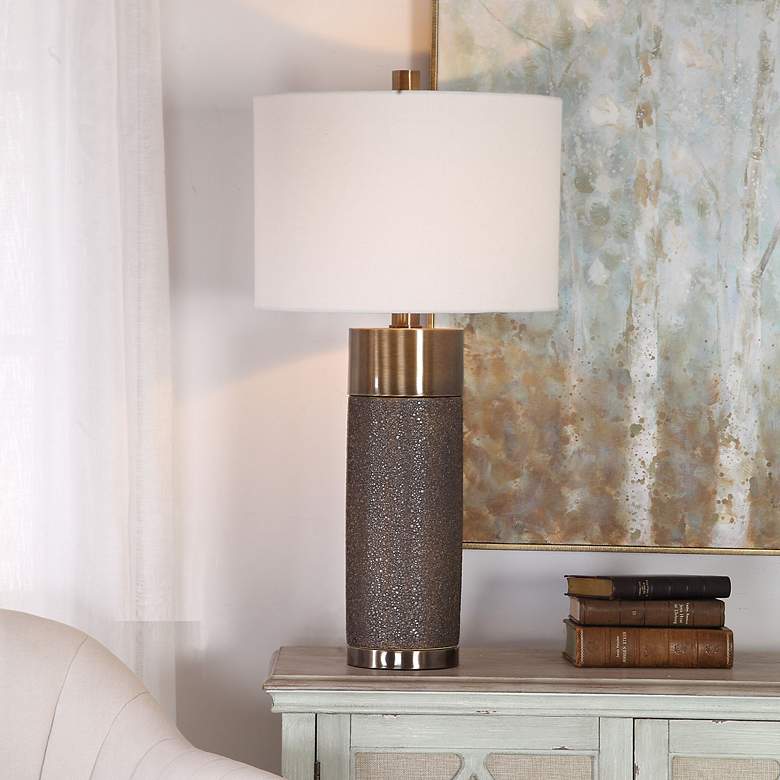 Image 1 Uttermost Brannock 31 1/4" Metallic Golden Bronze Ceramic Table Lamp