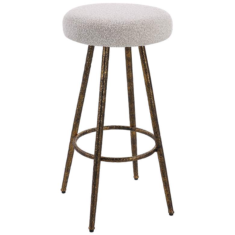 Image 2 Uttermost Braven 26" H Metallic Gold and White Counter Stool