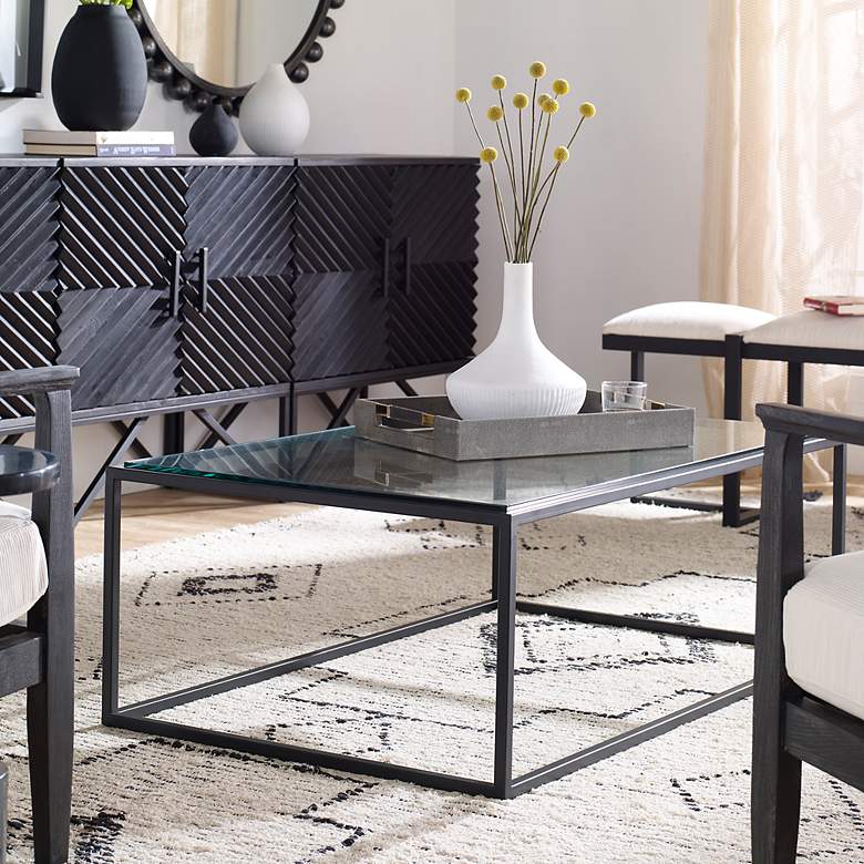 Image 1 Uttermost Bravura 48" L x 16.75" H Black Coffee Table
