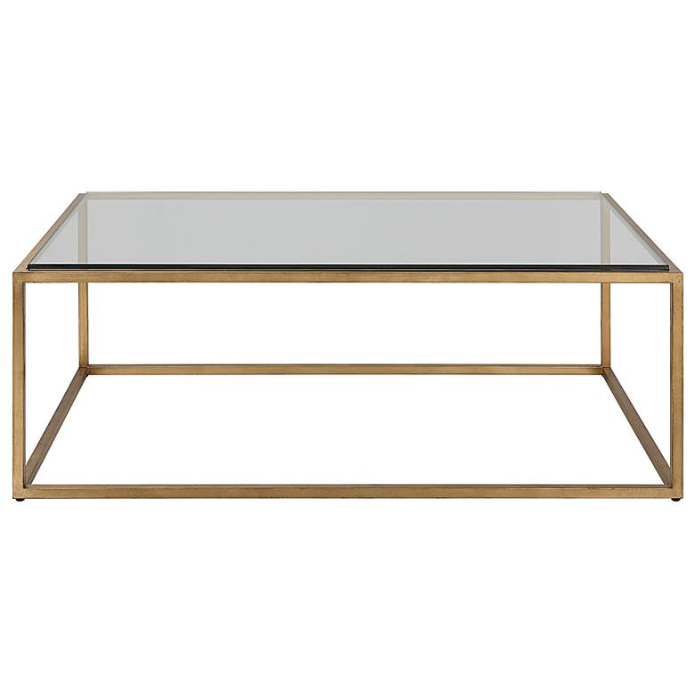 Image 1 Uttermost Bravura 48"W Brushed Gold Rectangular Coffee Table
