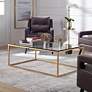 2_Uttermost Bravura 48"W Brushed Gold Rectangular Coffee Table more views