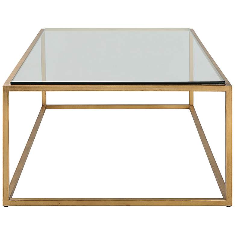Image 4 Uttermost Bravura 48"W Brushed Gold Rectangular Coffee Table more views