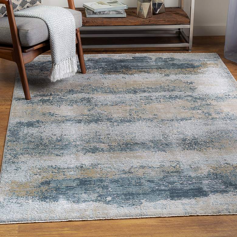 Image 1 Uttermost Bremen 71507 5&#39;x7&#39;6 inch Sage and Light Gray Area Rug