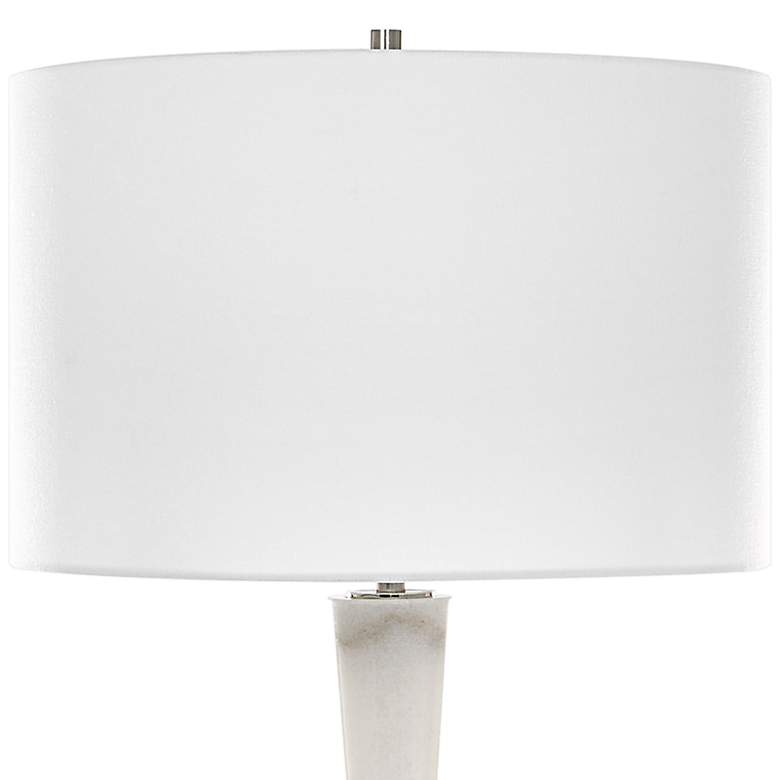 Image 3 Uttermost Bridgett 35" White Marble Hourglass Buffet Table Lamp more views
