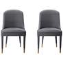 2_Uttermost Brie 21 1/2" Wide Light Gray Velvet Dining Chairs Set of 2