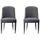 Uttermost Brie 21 1/2" Wide Light Gray Velvet Dining Chairs Set of 2