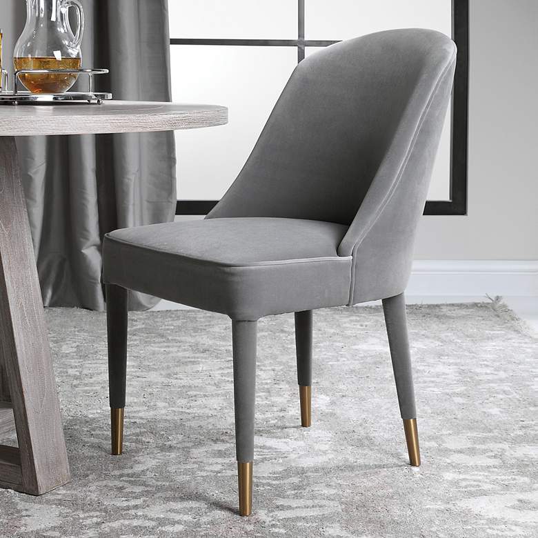 Image 1 Uttermost Brie Armless Set of 2 Gray Chairs