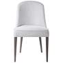 2_Uttermost Brie White Fabric Armless Dining Chairs Set of 2