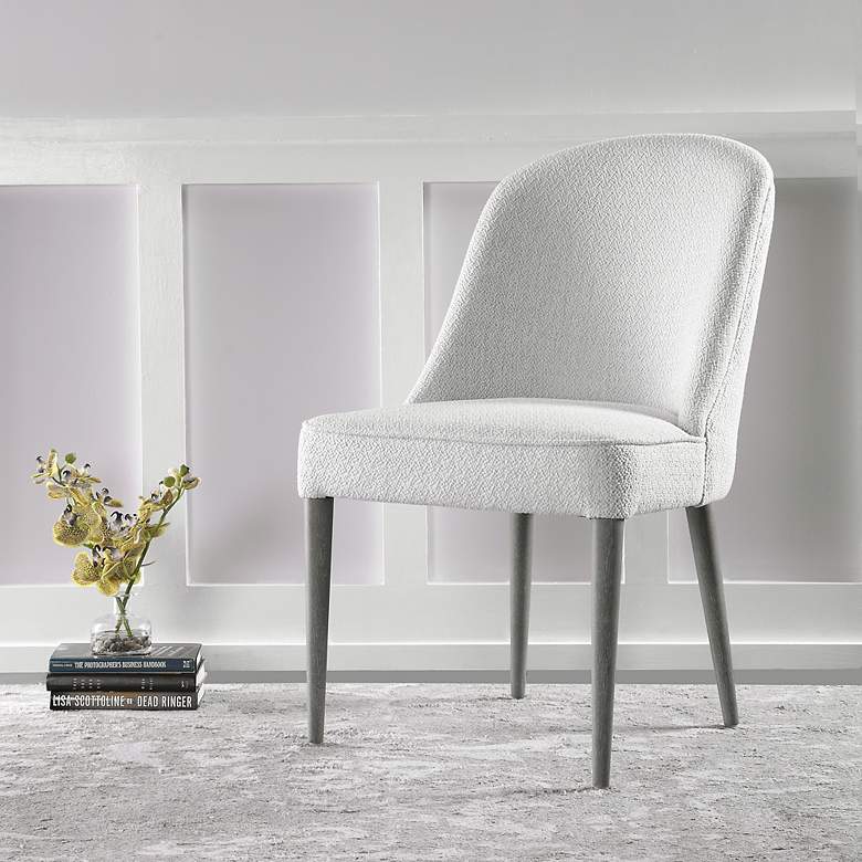 Image 1 Uttermost Brie White Fabric Armless Dining Chairs Set of 2