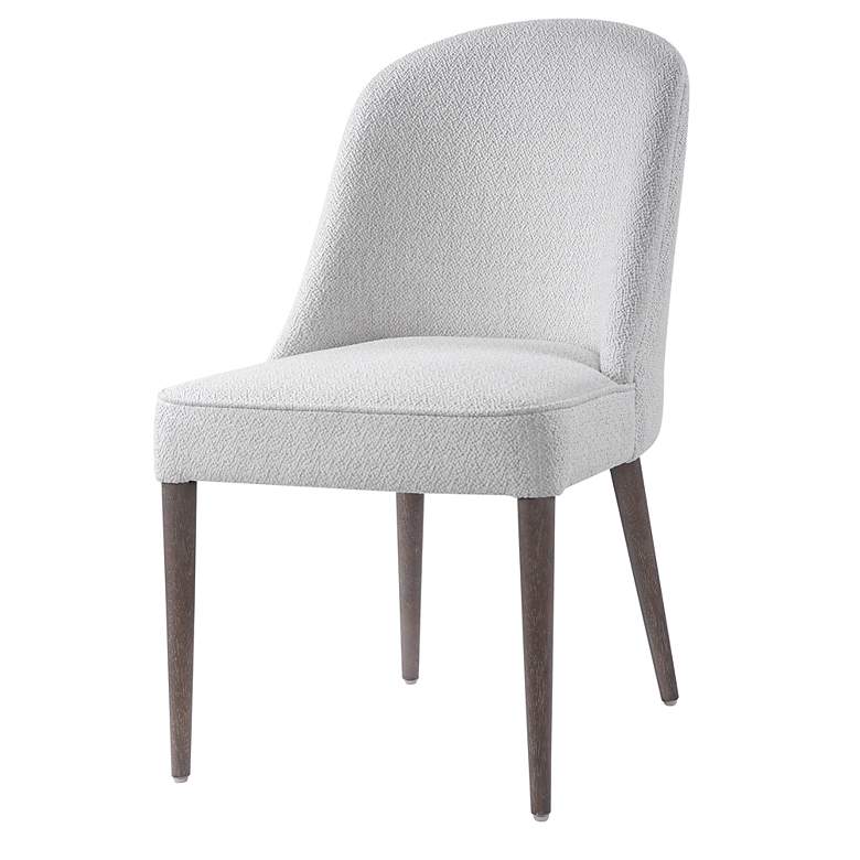 Image 3 Uttermost Brie White Fabric Armless Dining Chairs Set of 2 more views