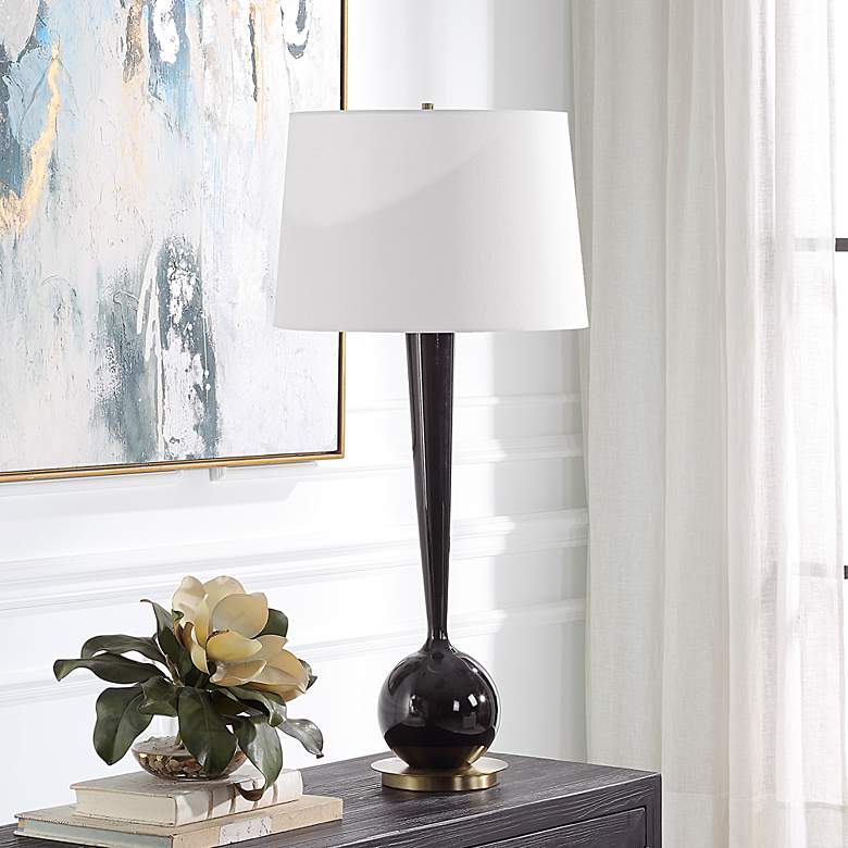 Image 3 Uttermost Brielle 35" High Modern Black Ceramic Table Lamp more views