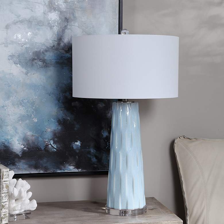Image 4 Uttermost Brienne 30 3/4" Powder Blue Glaze Ceramic Table Lamp more views
