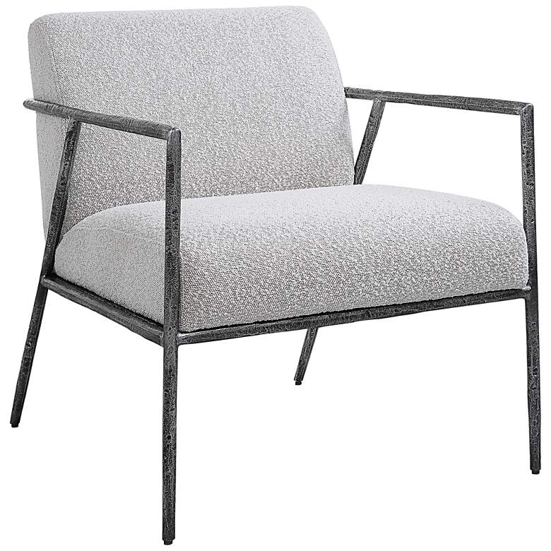 Image 2 Uttermost Brisbane Gray and White Fabric Accent Chair