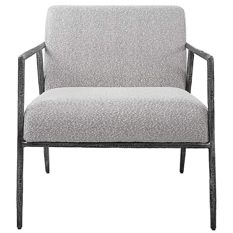 Image 2 Uttermost Brisbane Gray and White Fabric Accent Chair