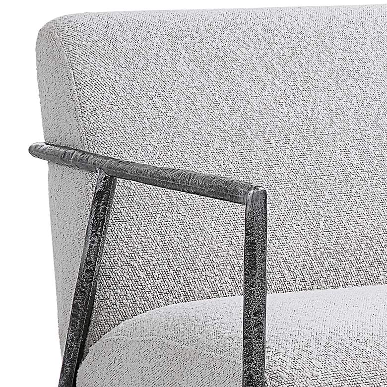 Image 3 Uttermost Brisbane Gray and White Fabric Accent Chair more views