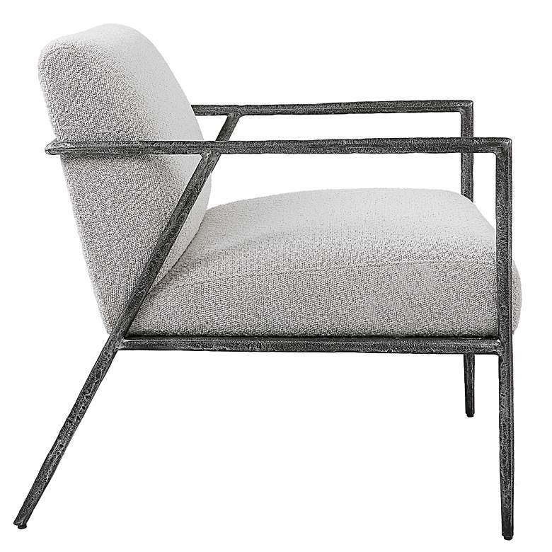 Image 4 Uttermost Brisbane Gray and White Fabric Accent Chair more views