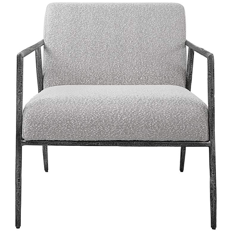 Image 6 Uttermost Brisbane Gray and White Fabric Accent Chair more views