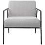Uttermost Brisbane Gray and White Fabric Accent Chair