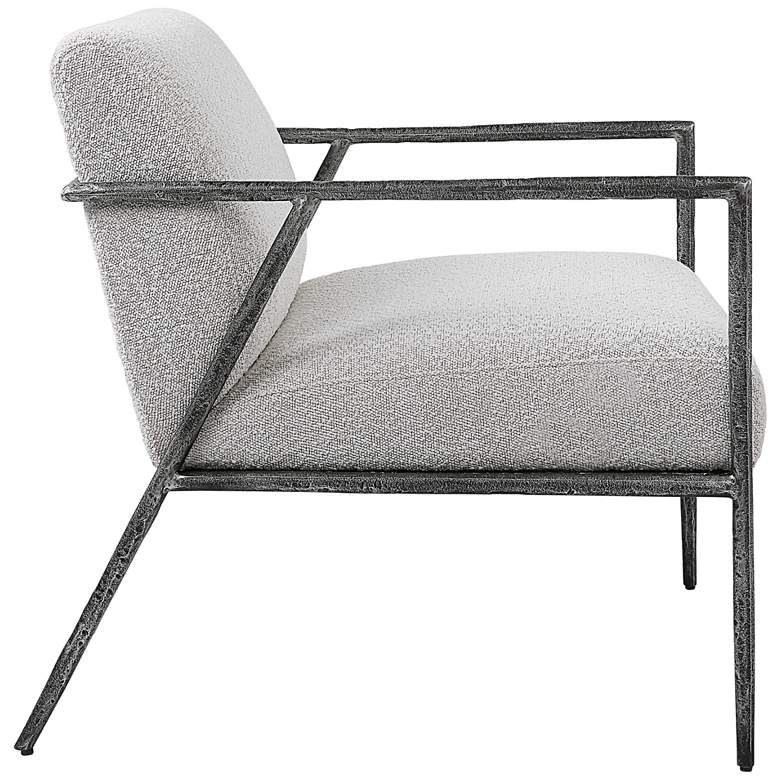Image 7 Uttermost Brisbane Gray and White Fabric Accent Chair more views