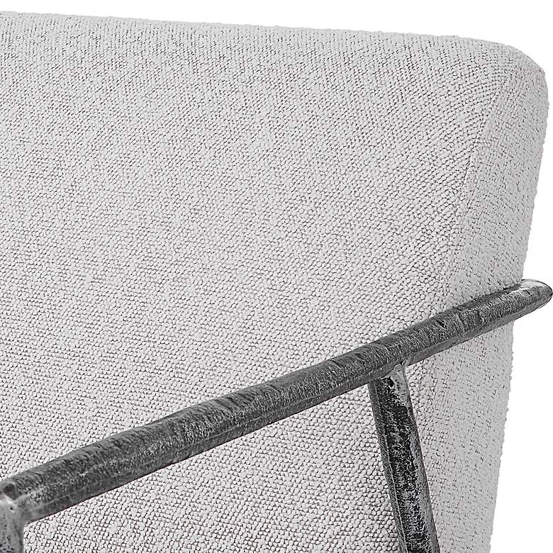 Image 7 Uttermost Brisbane Gray and White Fabric Accent Chair more views