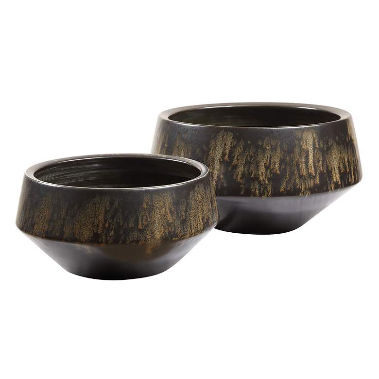 Image 2 Uttermost Bronze Duo Bronze Ceramic Vases Set of 2