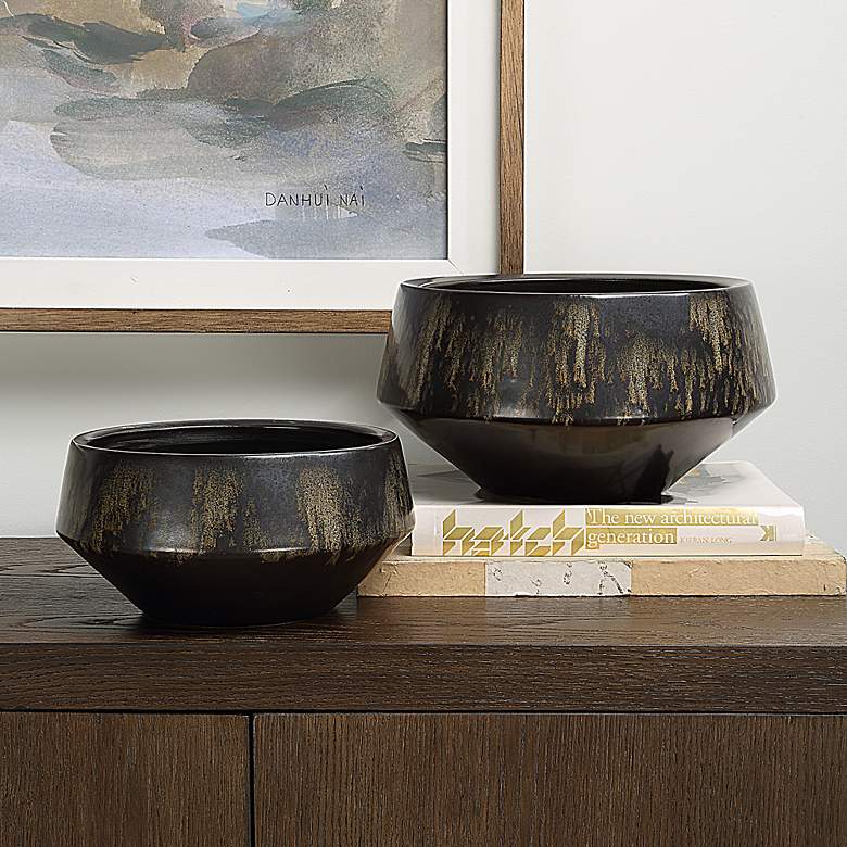 Image 1 Uttermost Bronze Duo Bronze Ceramic Vases Set of 2