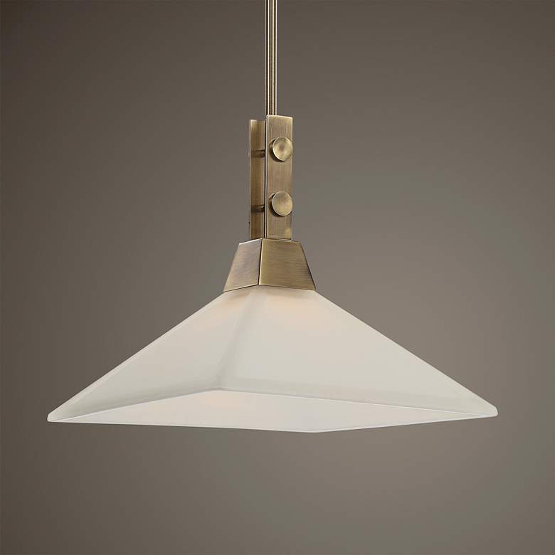 Image 1 Uttermost Brookdale 13" Wide Brass Pendant Light